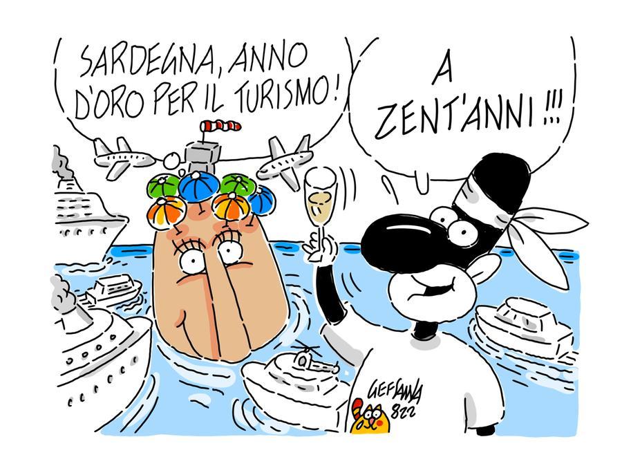 La vignetta di Gef: anno d’oro per il turismo in Sardegna