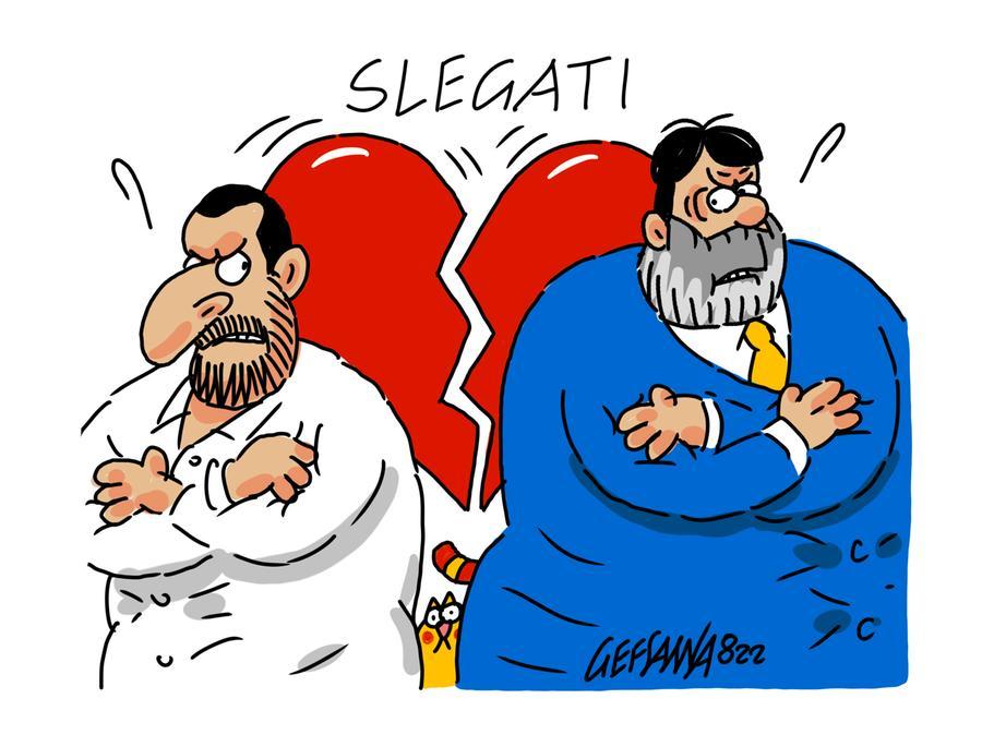 La vignetta di Gef: Salvini-Solinas, è finito l’amore?