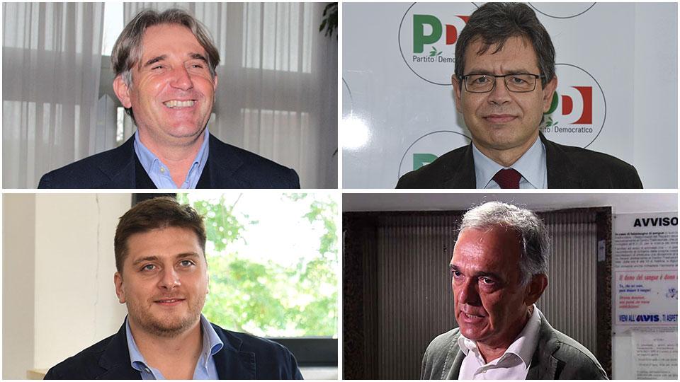 Da sinistra in senso orario: Marco Simiani, Luca Sani, Enrico Rossi e Giacomo Termine