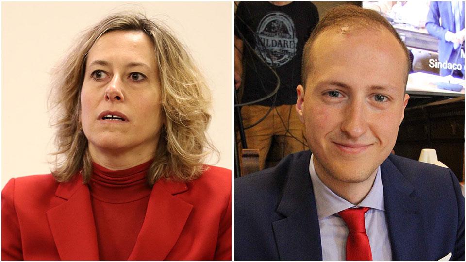 Caterina Bini e il segretario provinciale Pd di Prato Marco Biagioni