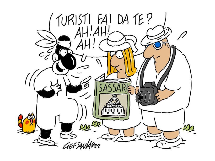 La vignetta di Gef: Sassari, turisti smarriti nella città deserta