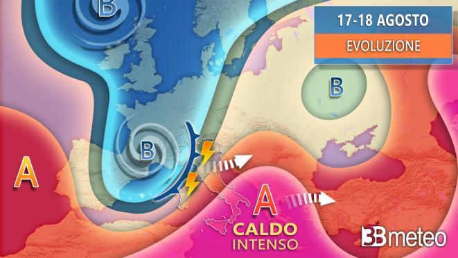 Meteo, Italia divisa in due:  forti temporali al Nord, picchi di oltre 40°C al Centro Sud”