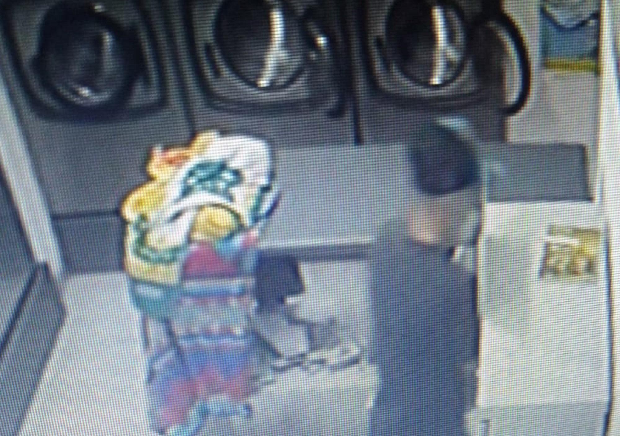 Un ladro in una delle lavanderie automatiche di Dario Alati, le "Bd EcoWash"