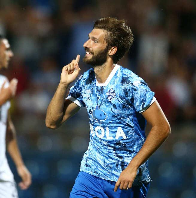 Nella foto Leonardo Mancuso in gol contro il Cagliari