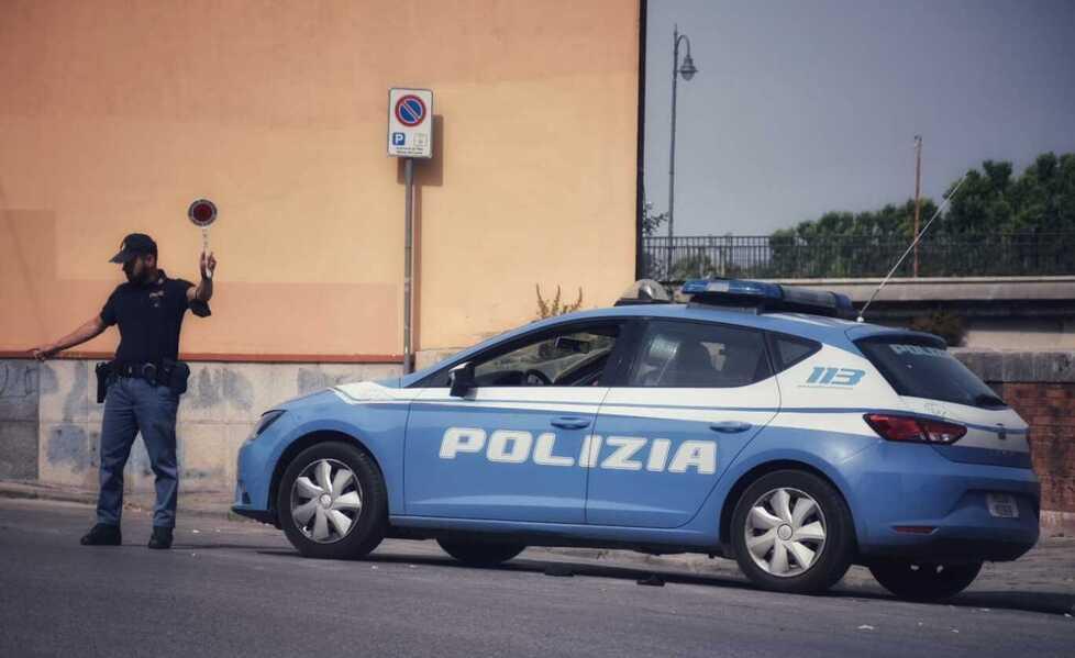 Un posto di blocco della polizia
