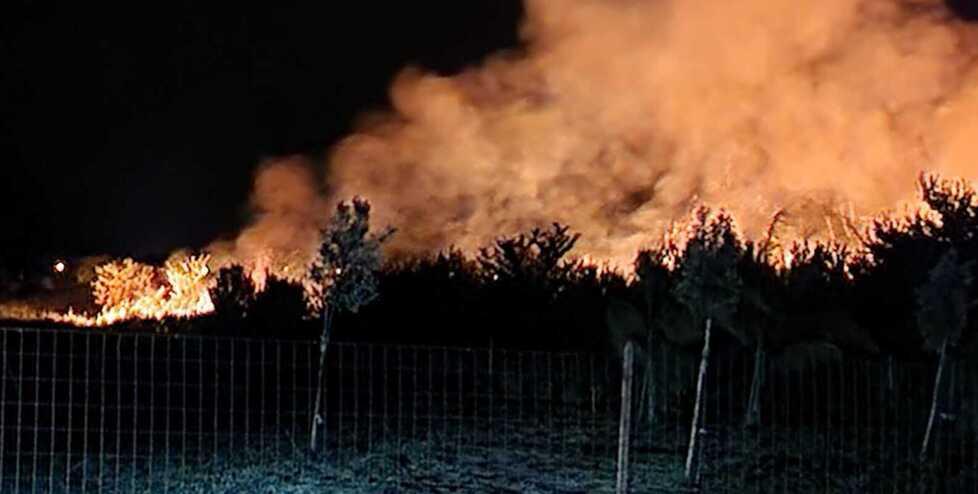 Notte di paura per un incendio vicino a case e campeggi della Mezzanta