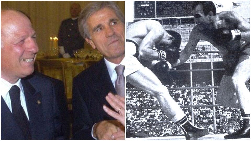 Da sinistra Mazzinghi insieme a Benvenuti (foto Carino) e lo storico match contro Ki-Soo Kim a San Siro