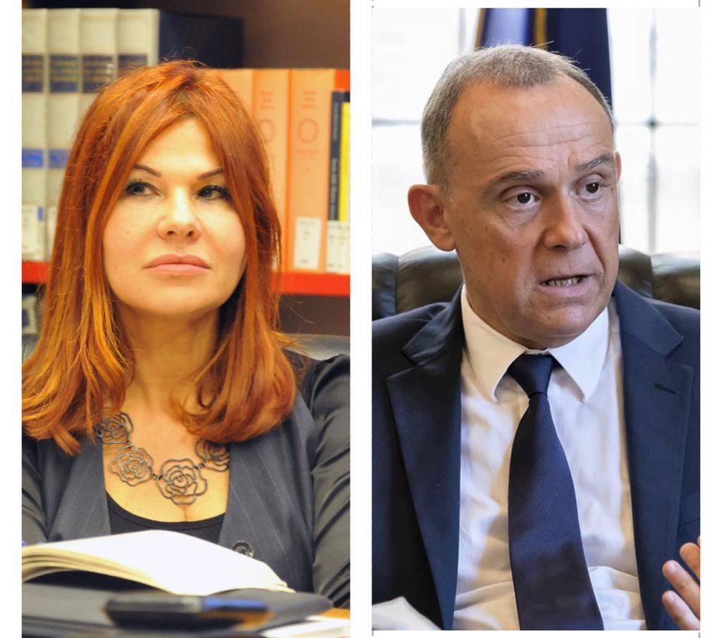 Patrizia Desole, inserita nella lista del Pd nel plurinominale alla Camera, ed Ettore Licheri, capolista del plurinominale per Cinquestelle al Senato