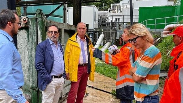ll sindaco Gaia e i tecnici per ripristinare le pompe del Cartaro