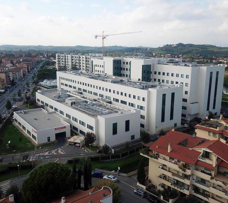 Nell’immagine scattata da Juri Autovino una veduta dall’alto dell’ospedale San Giuseppe di Empoli