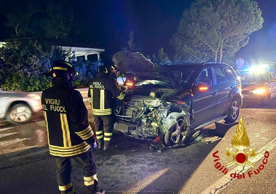 
	Una delle auto coinvolte nell'incidente sulla rampa della circonvallazione&nbsp;

