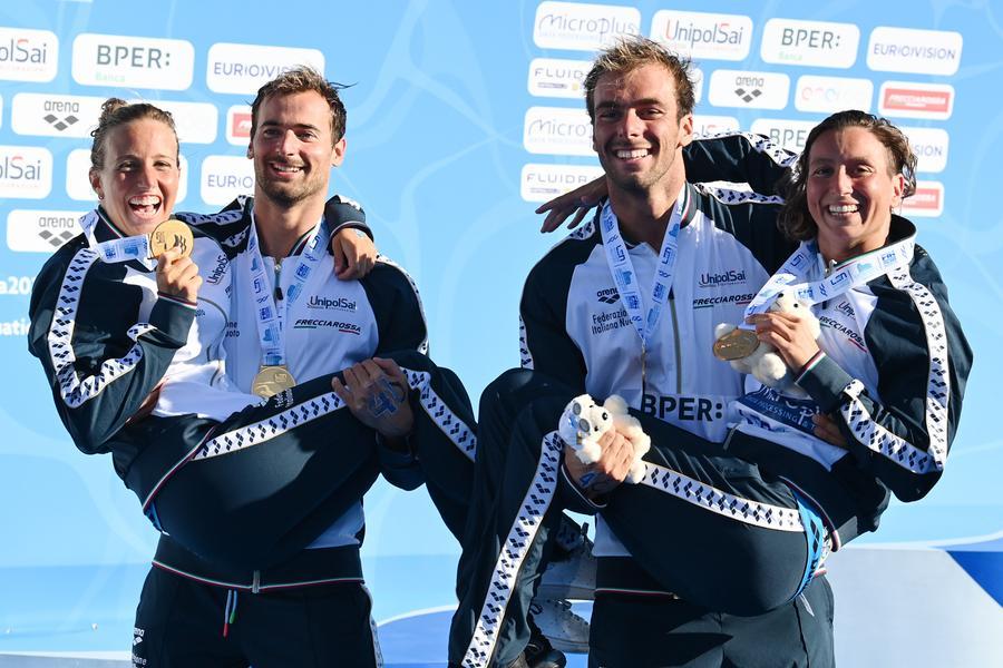 Nuoto. Staffetta 4x1250 in acque libere: SuperGreg conquista l’oro con gli altri tre azzurri