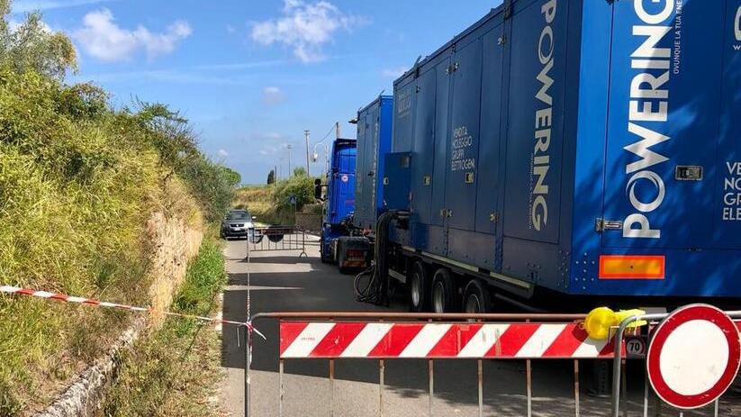 Il maxi generatore che era arrivato a San Gervasio per garantire la corrente elettrica a un centinaio di utenze