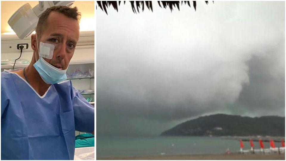Tempesta sulla costa, il bagnino: «Svenuto in mezzo alla tormenta e il pattino volato per 150 metri»