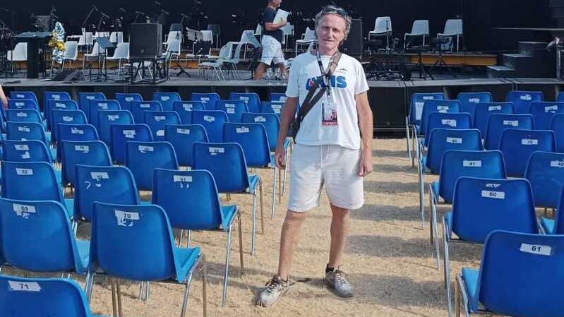 Giacomo Giacopini il cantante piombinese che ha accompagnato Andrea Bocelli al Teatro del Silenzio