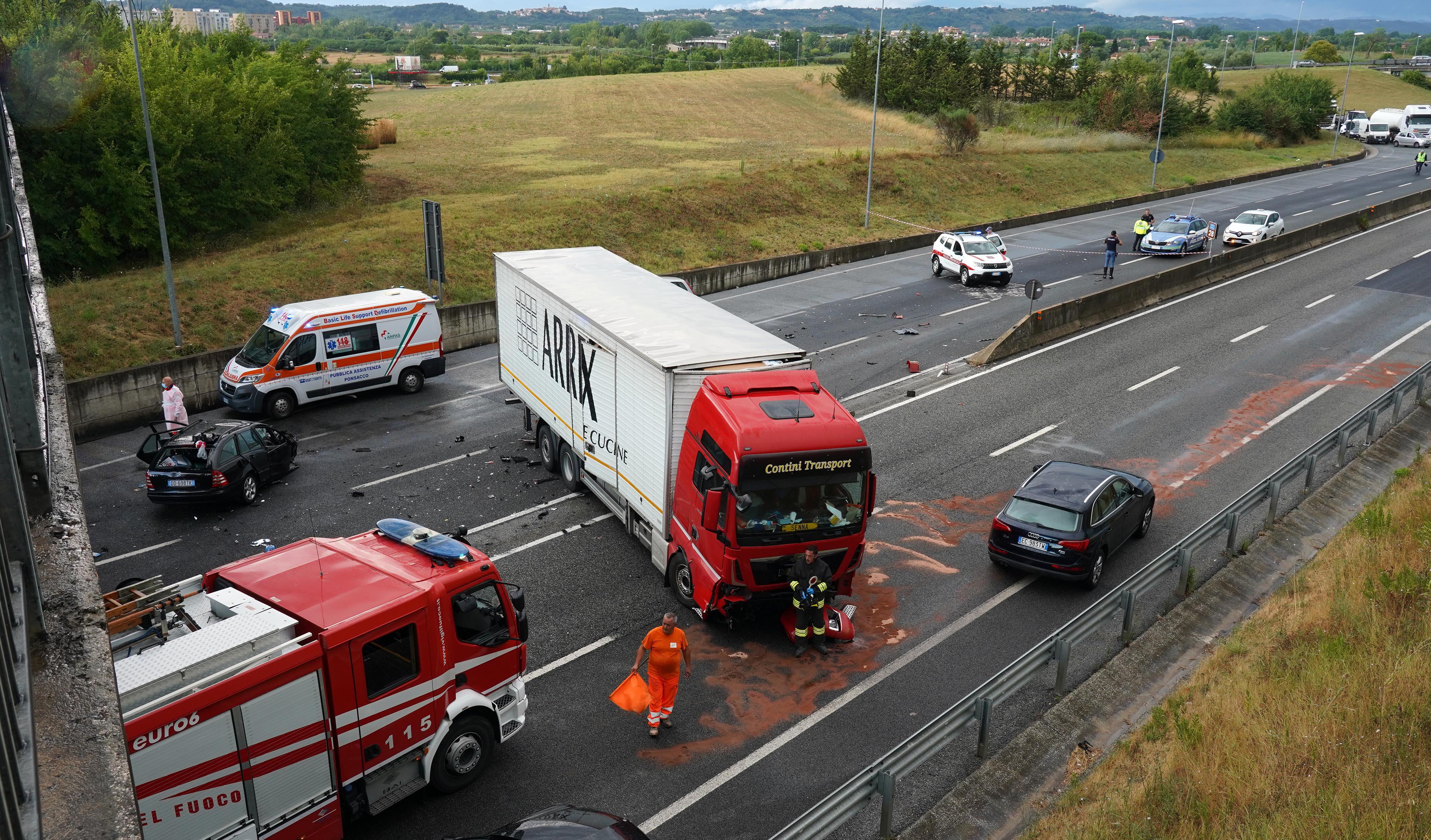 L’auto e il camion contro cui andò a schiantarsi