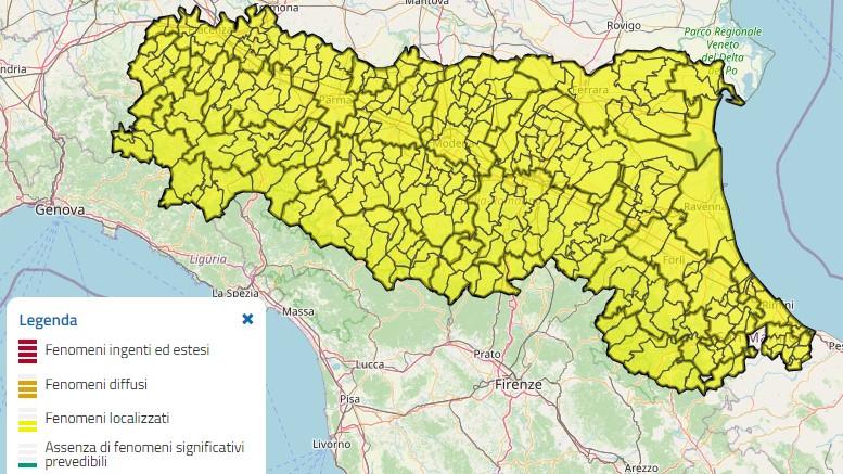 Maltempo: diramata allerta gialla in Emilia-Romagna, da domani previsti temporali di forte intensità