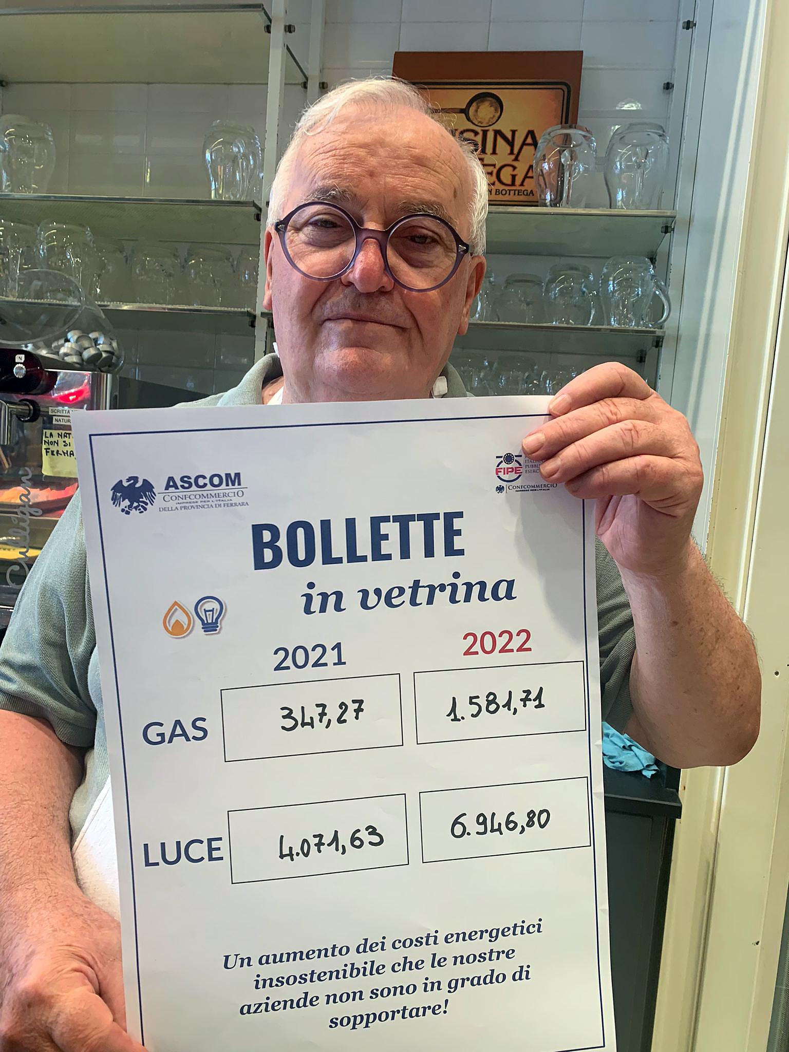 Ferrara. Ascom lancia “Bollette in vetrina”, i costi esorbitanti gravano sui locali 