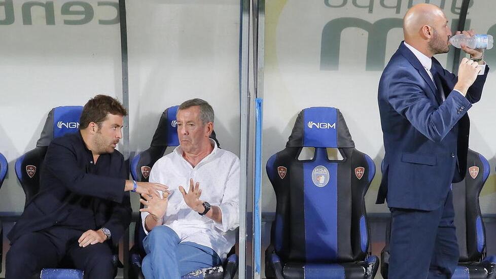 L’ad (e dg) nerazzurro Giovanni Corrado, il patron Alexander Knaster e il direttore sportivo Claudio Chiellini