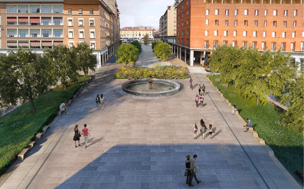 Una simulazione grafica del nuovo viale Gramsci