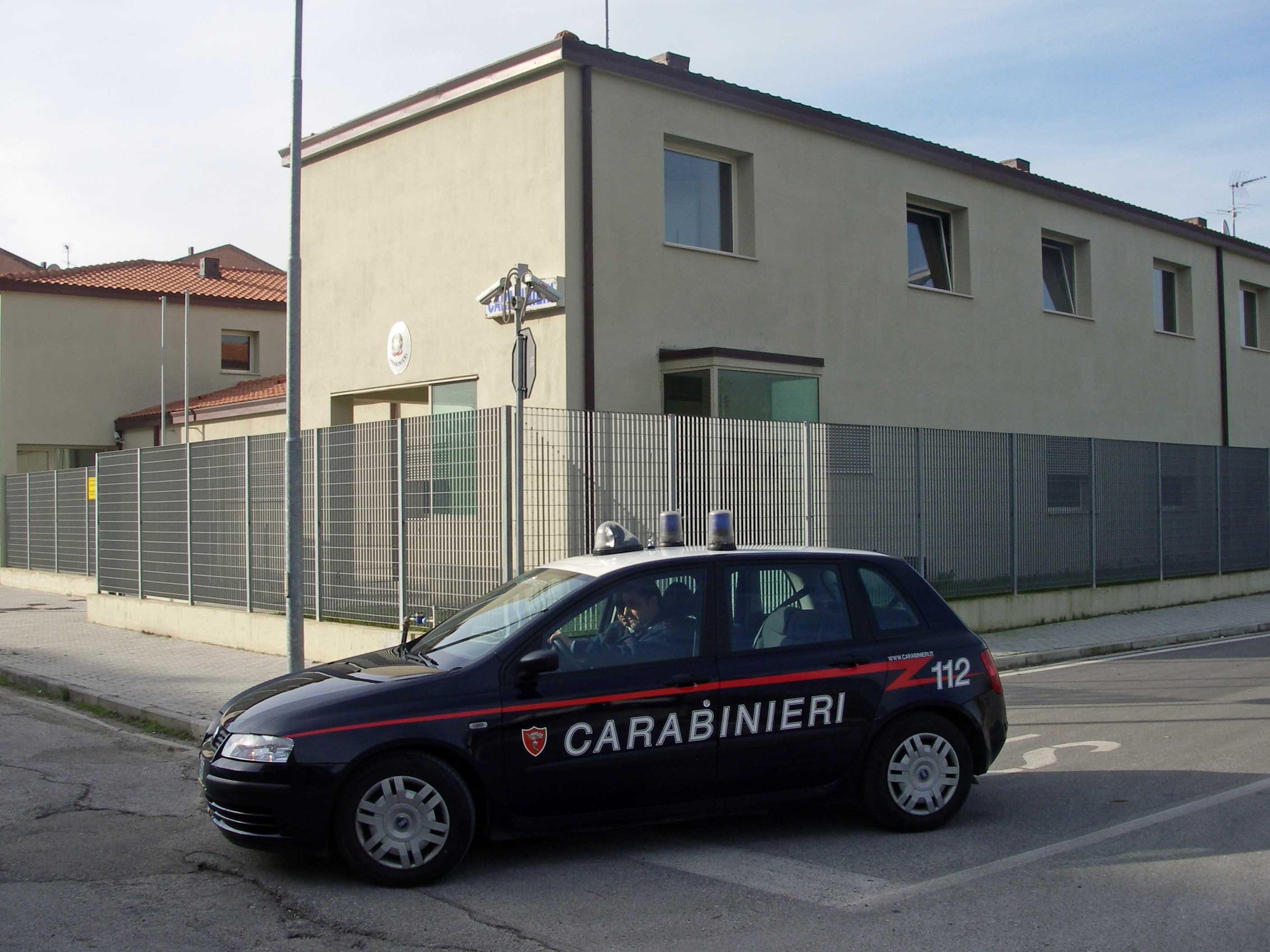 La caserma dei carabinieri a Navacchio