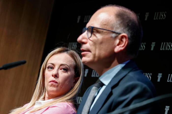 Giorgia Meloni ed Enrico Letta