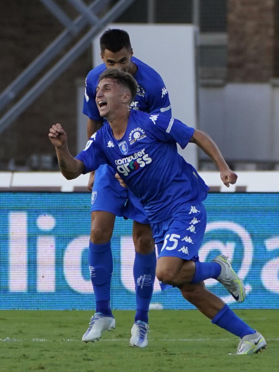 
	L'esultanza di Baldanzi dopo la rete all'Hellas Verona&nbsp;

