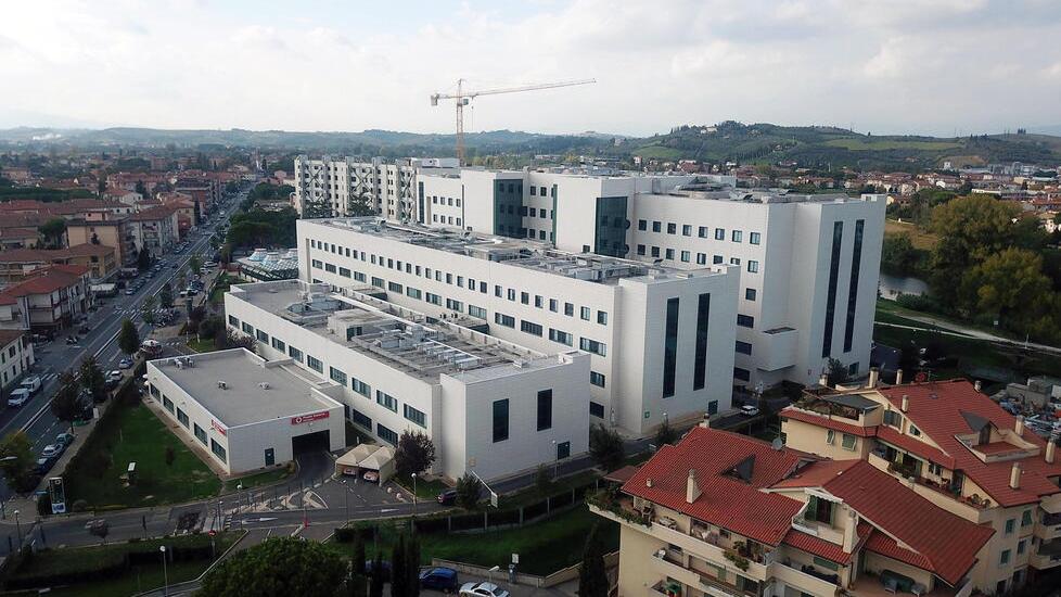 Una veduta dall’alto del complesso ospedaliero San Giuseppe di Empoli (foto Autovino)