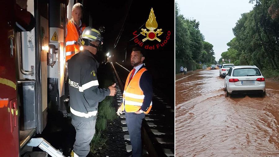 I soccorsi a Capalbio e gli allagamenti a San Vincenzo