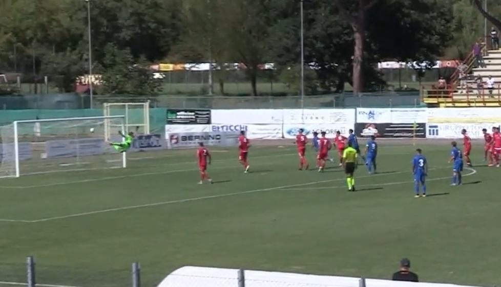 Il primo gol subìto su punizione a Poggibonsi