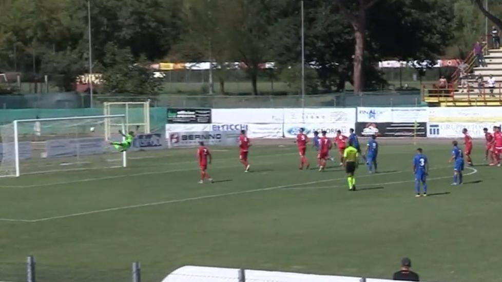 Il primo gol subìto su punizione a Poggibonsi