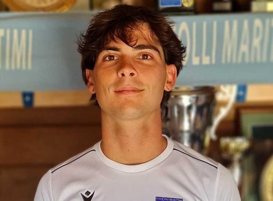 Nikolas Pellegrini l’attaccante dei Colli Marittimi mattatore della partita