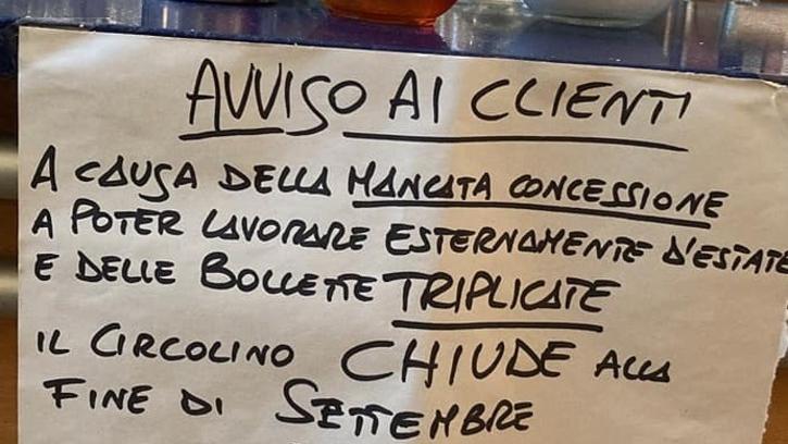 Tra bollette e benzina: il Circolino di Casale alza bandiera bianca