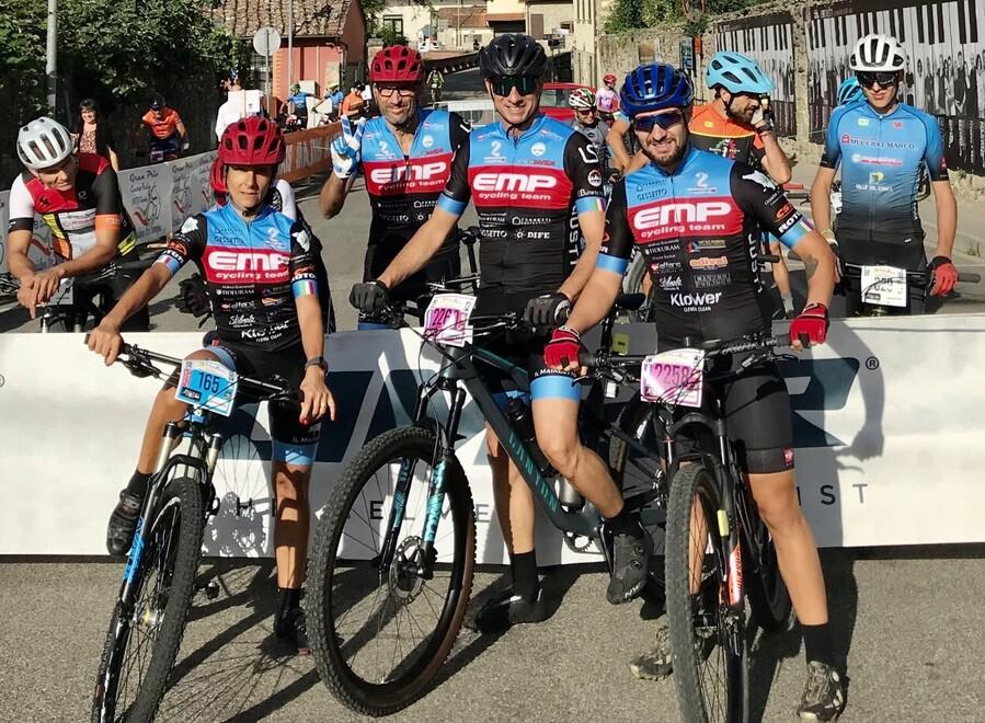 Gli atleti dell’Emp in gara domenica scorsa alla Straccabike di Arezzo