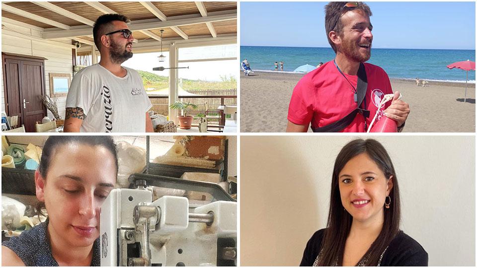 Dario Cecchetti, il bagnino scrittore Luca Pagliai, Veronica Giannetti (tappezzeria navale) e Vanessa De Tommaso, psicologa