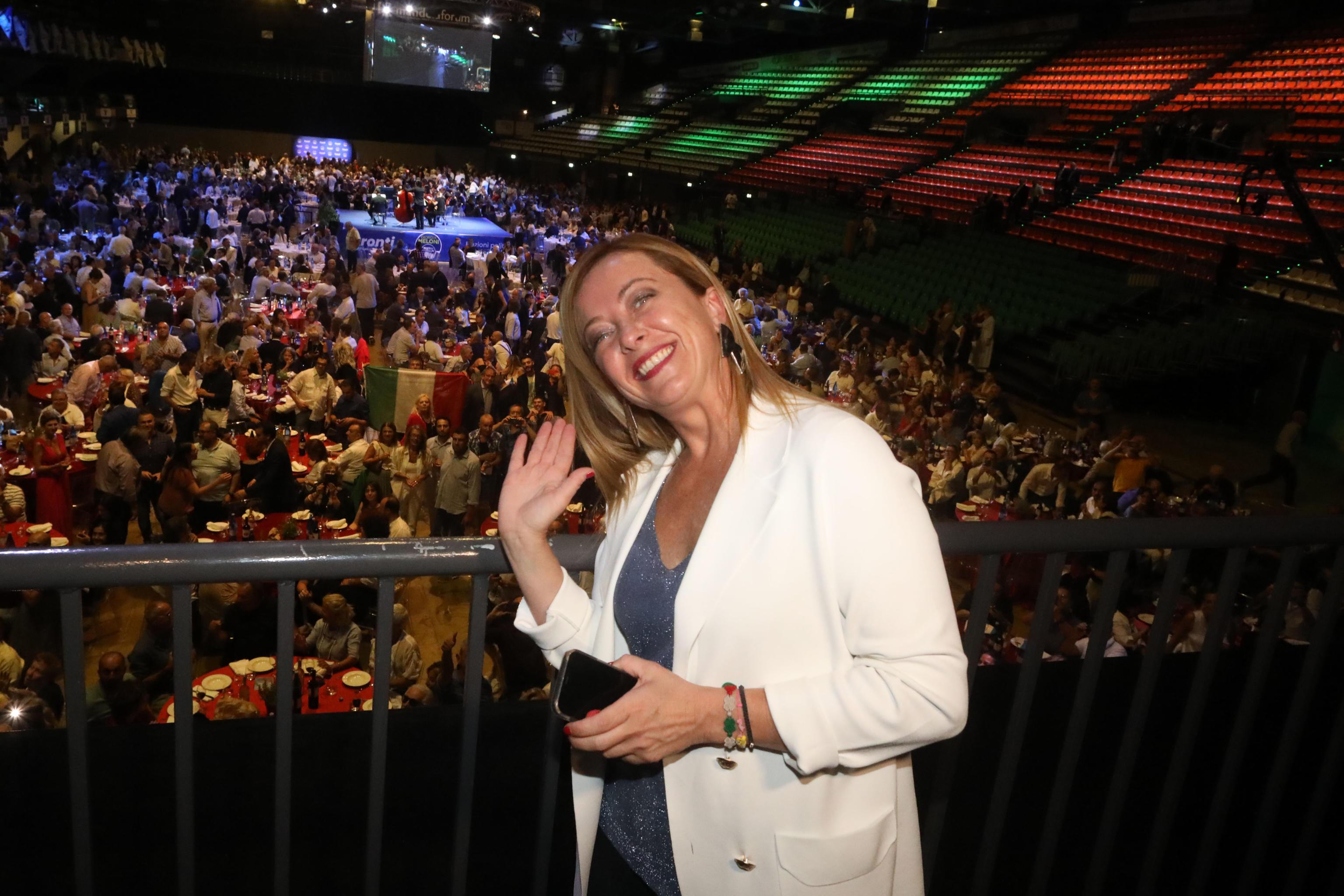 Giorgia Meloni al Mandela Forum (Foto Ansa)