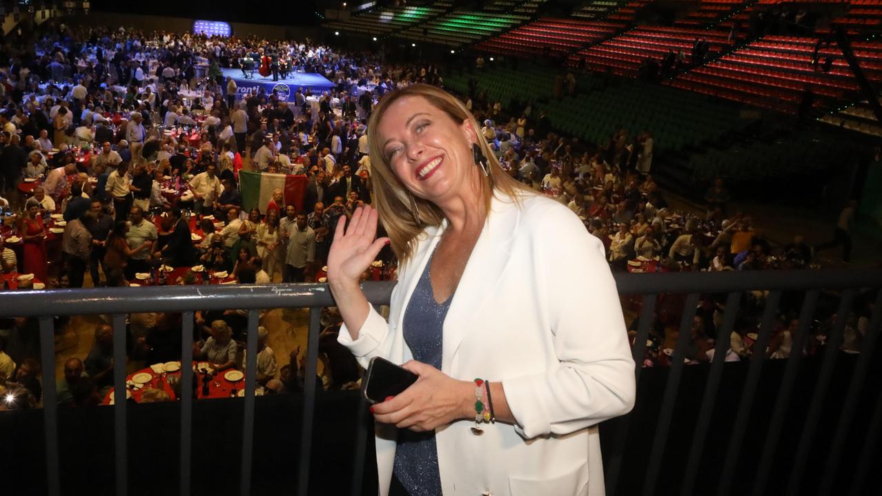Giorgia Meloni al Mandela Forum (Foto Ansa)
