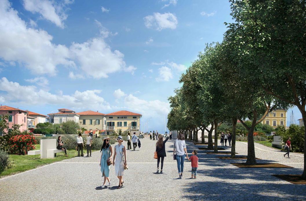 la simulazione grafica della nuova passeggiata a mare