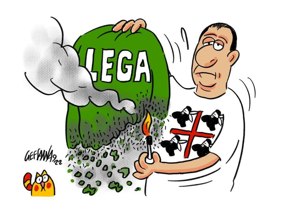 La vignetta di Gef: l’attacco di Todde alla Lega