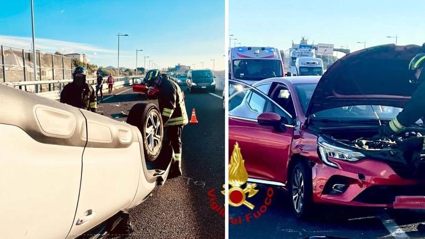 L'incidente avvenuto sulla stradale statale 729 in direzione Sassari 
