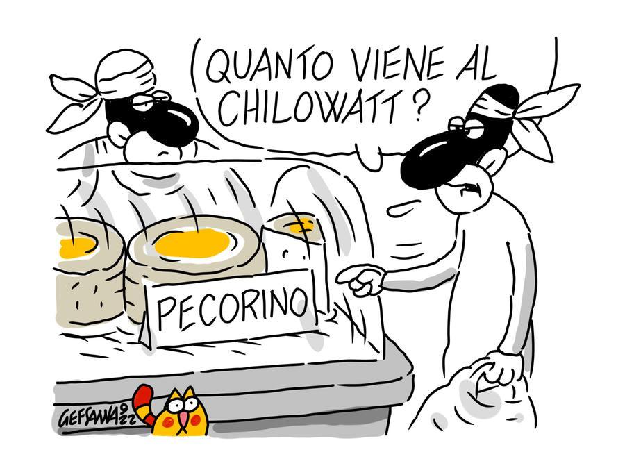 La vignetta di Gef: formaggi, prezzi alle stelle con il rincaro dell’energia per produrli