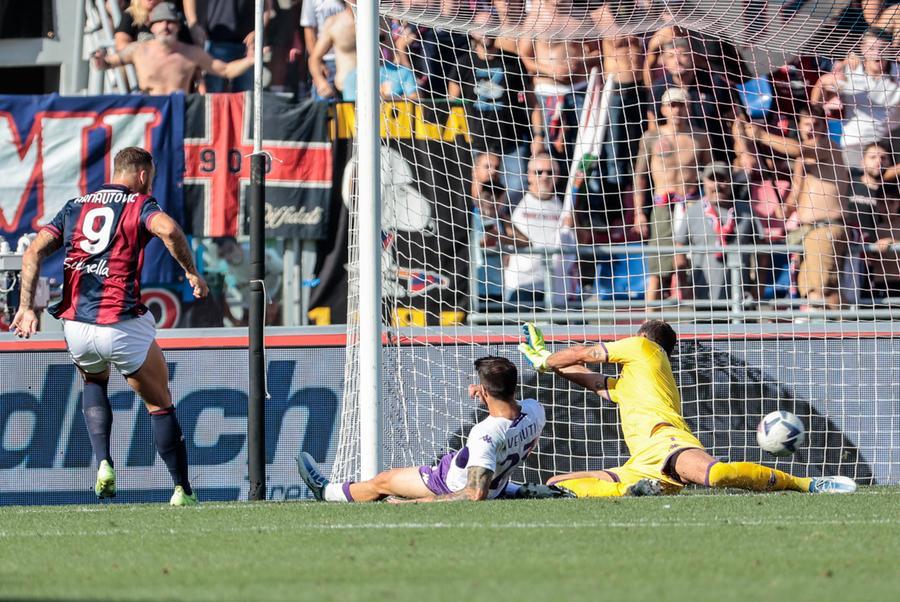 
	Bologna-Fiorentina 2-1: il gol di Arnautovic che condanna i viola (Foto Ansa)

