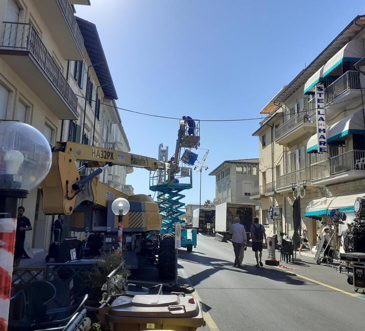 Le operazioni per le riprese della serie televisiva