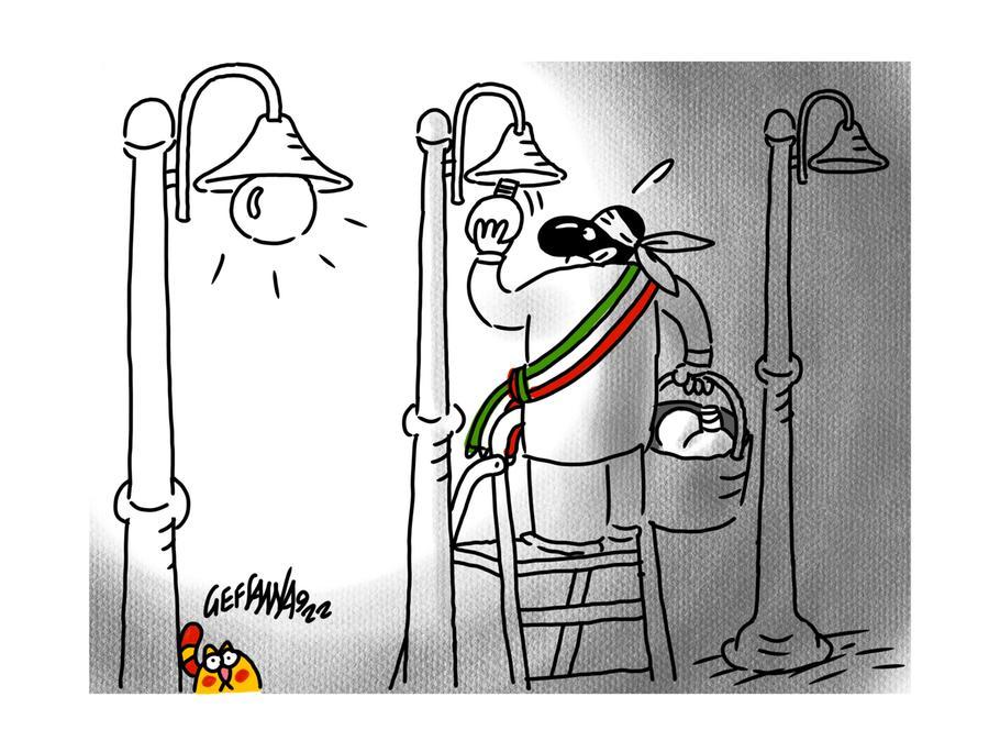 La vignetta di Gef: caro energia, in difficoltà i sindaci dei grandi centri