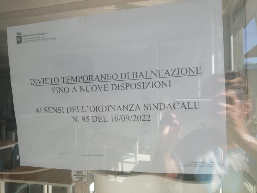 Divieto di balneazione a Marina di Grosseto