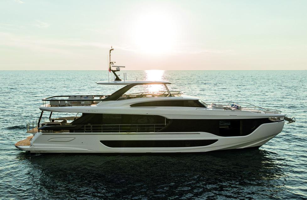 Lo yacht Grande26M del cantiere Azimut che sarà fra i protagonisti del Salone nautico di Genova