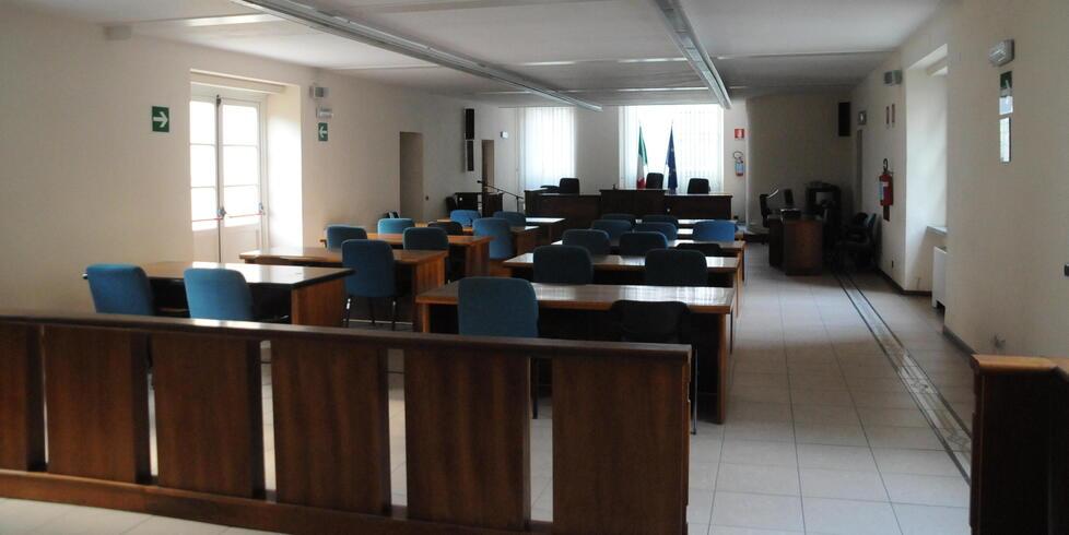 Un’aula collegiale del tribunale di via Galli Tassi