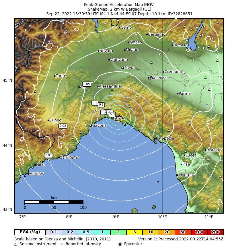 Terremoto: Forte Scossa Di Magnitudo 4.2 A Genova. Avvertita Fino A ...