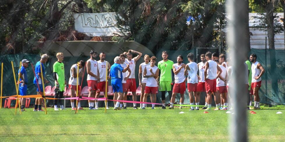 La squadra in allenamento