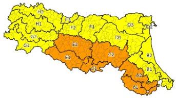 Maltempo in Emilia Romagna. Allerta giallo per pioggia intensa e arancione per criticità idrogeologica, in Appennino
